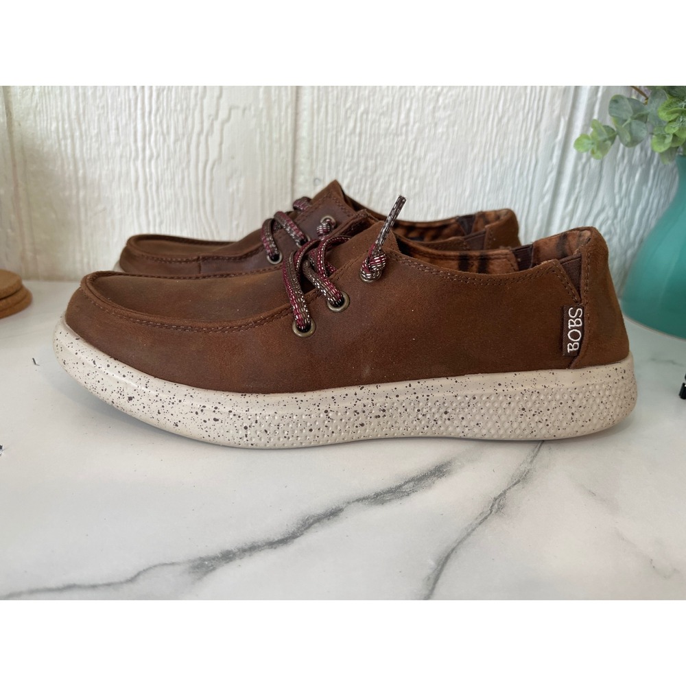 BOBS from Skechers Women's Brown Textile Upper Slip On Shoes Size 7
